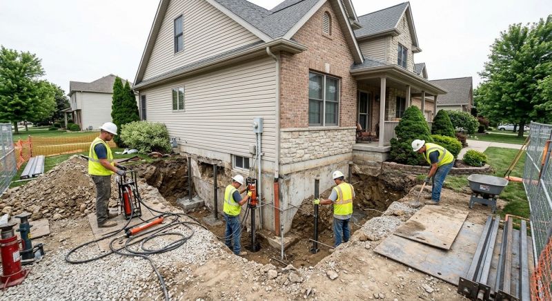 Our team working on Foundation Repair projects in Lacey, WA