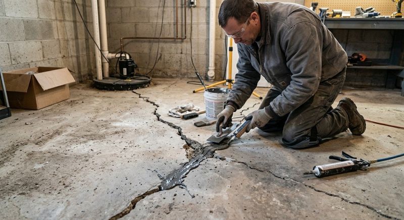 Cracked Basement Floor Repair in Lacey, WA