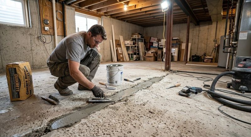 Cracked Basement Floor Repair in Lacey, WA